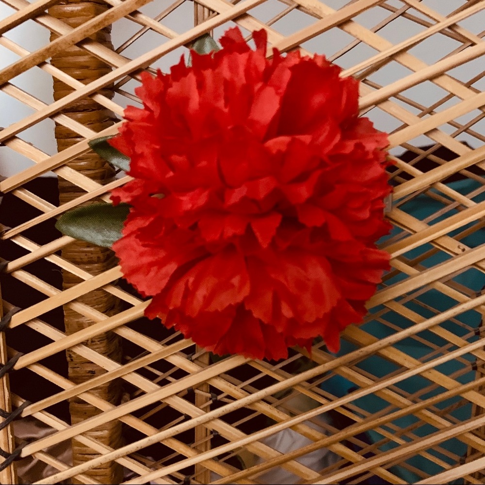 Red Double Flower Hair Clip